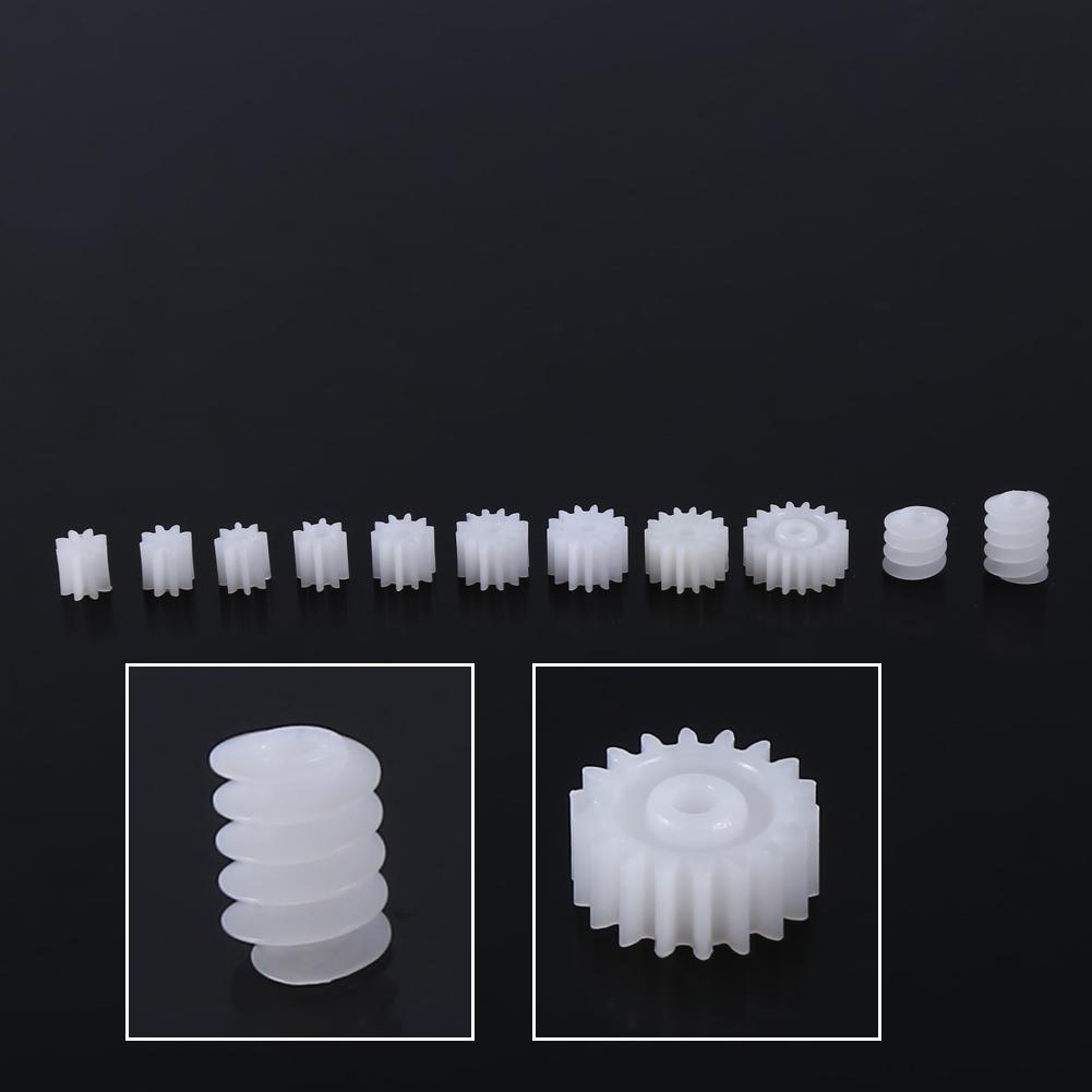 11pcs Plastic Spindle Worm Gear for Aircraft Car Truck Model Robotic Motor Shaft