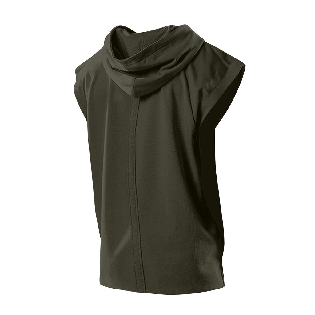 Мужской спортивный жилет без рукавов, дышащая тонкая толстовка без рукавов