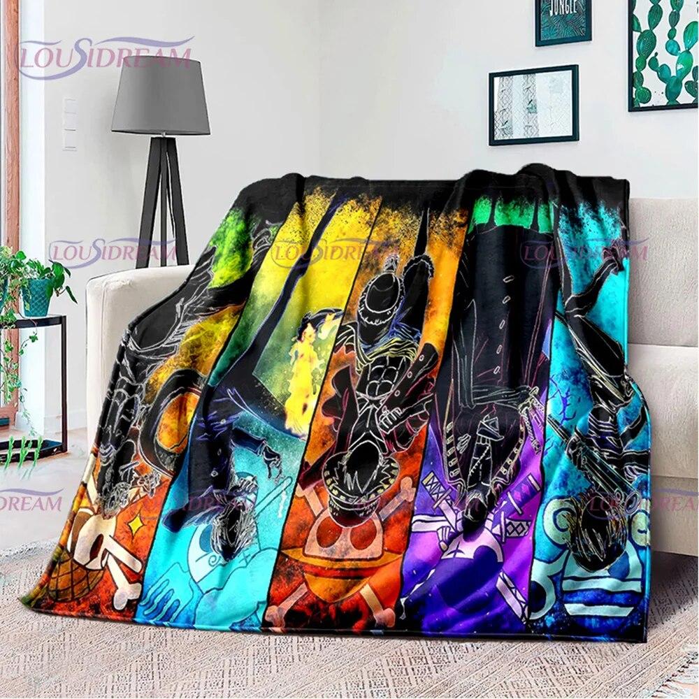 Одеяло с принтом японского поп-аниме, фланелевое постельное белье для дивана, офисное одеяло для пикника, домашний декор, подарок на день рождения
