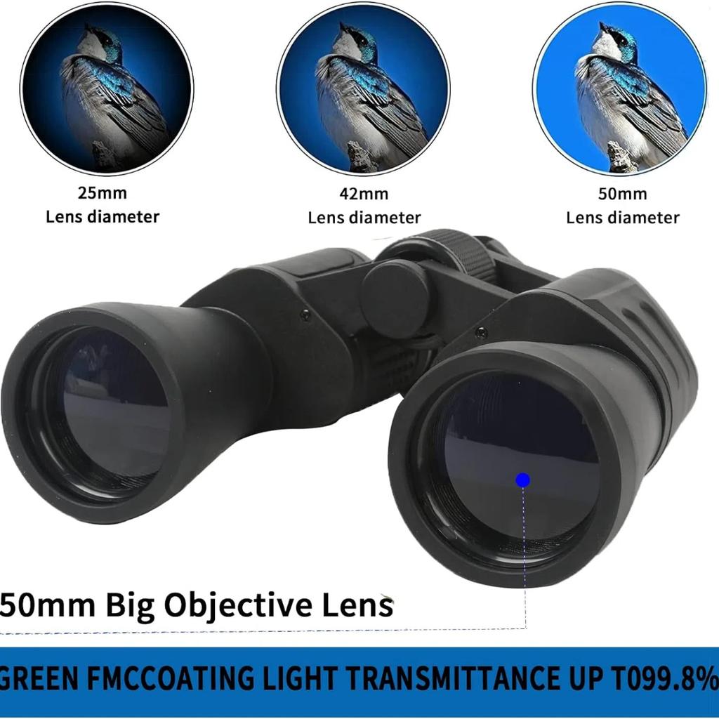 Binoculars 20x50,High Power Binoculars for Adults and Kids Compact Waterproof Binoculars for Bird Watching Hunting Travel Football Stargazing