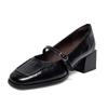 Square Head Mary Jane Shoes Women's Spring New Elegant Shallow Mouth Single Shoes One-word Buckle Thick Heel Women's High Heels