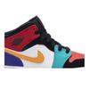 Air Jordan 1 Mid Grade School 'Multi-Color' (Unisex) White / University Red-Black Kids' Basketball Shoes 554725 125