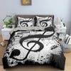 Music Notes Bedding Set Duvet Cover Set Piano Keys Keyboard Bed Set Classic Music Melody Comforter Cover For Kids Boys Girls