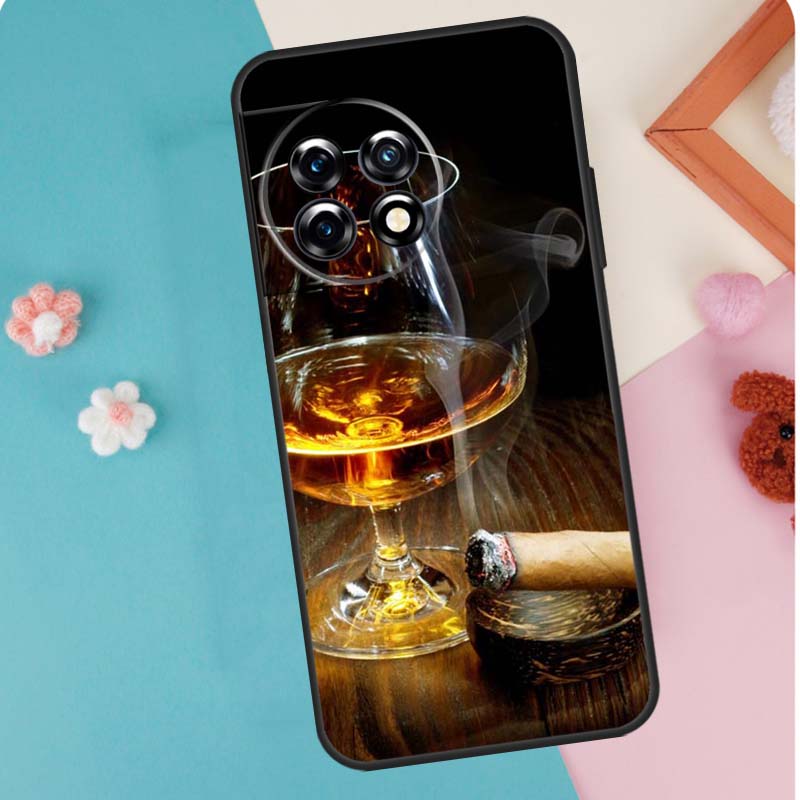 Сигара Виски Ледяной Напиток Чехол Для OnePlus 13 12 11 13s 13R 12R 10R 8T 10T Чехол Для OnePlus Nord 5 CE 2 3 4 Lite N20 N30