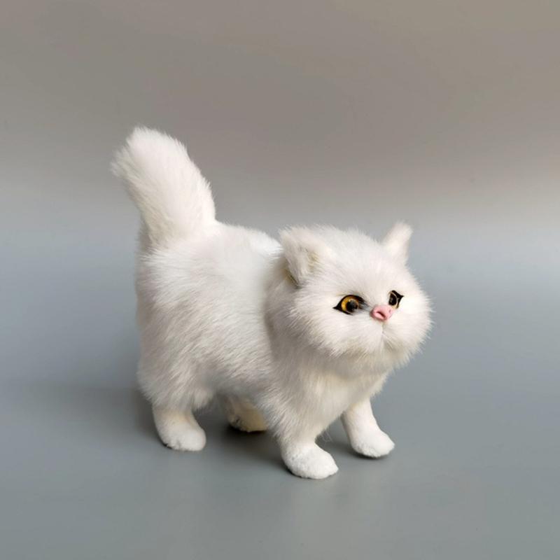 Kitten Figures Simulation Cat Ornament Gift for Kid Children Bedroom Decoration