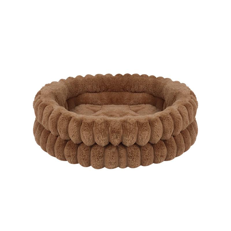 Large Oval Cat Dog Bed Enclosed Warm Winter Pet House for Small Dogs Cats All Seasons