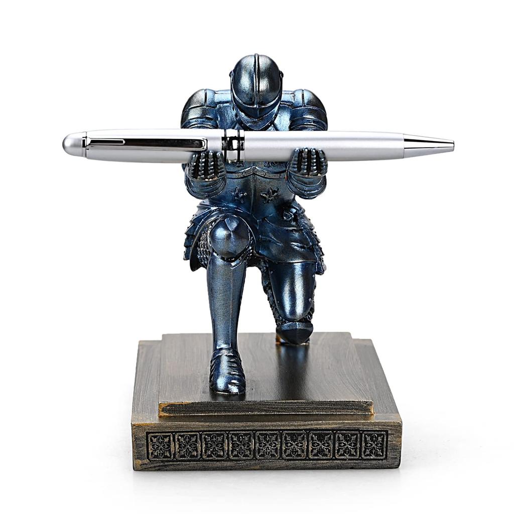 HDMbigmi Knight Pen Pen Desk Organizer Resin Pencil Office or Home Desk Organizer Holder, Stand, Accessory, Holder, Gift, (Blue)
