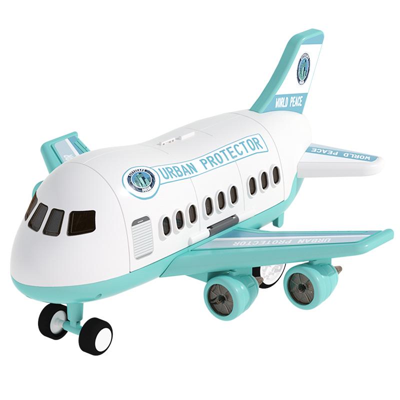 Extra Large Inertial Airplane Toy with Lights & Music - Educational Storage Set for Kids