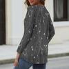 Women's Long Sleeved Retro Floral Print V-neck Top T-shirt