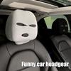 Universal Car Seat Headrest Cover Balaclava 3Hole Full Cover Halloween Christmas Funny Car Decoration