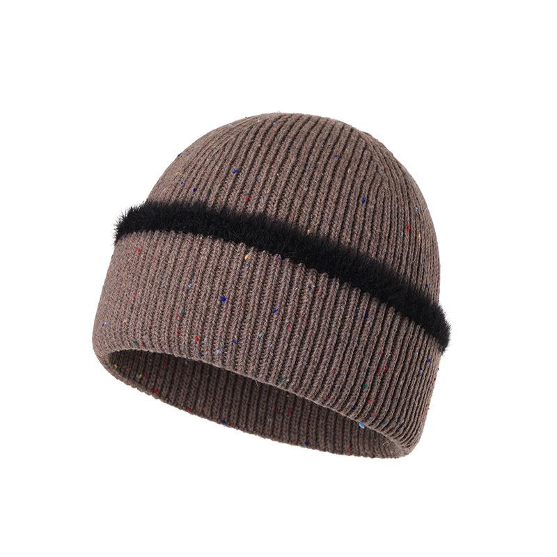 Wool Dot Yarn Knitted Hat for Men and Women, Autumn and Winter Fashion Versatile Warm Beanie