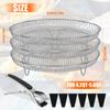 Barbecue Tool 3Layer Air Fryer Racks Stainless Steel Square/Round Air Fryer Basket Tray Stackable Dehydrator Racks Kitchen Cook