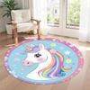 Unicorn5 Round Area Rug Design for Kitchen Foyer Hallway Study room Anti-slip Round Rug Decorate Offices Perfect Gift for Friends Family