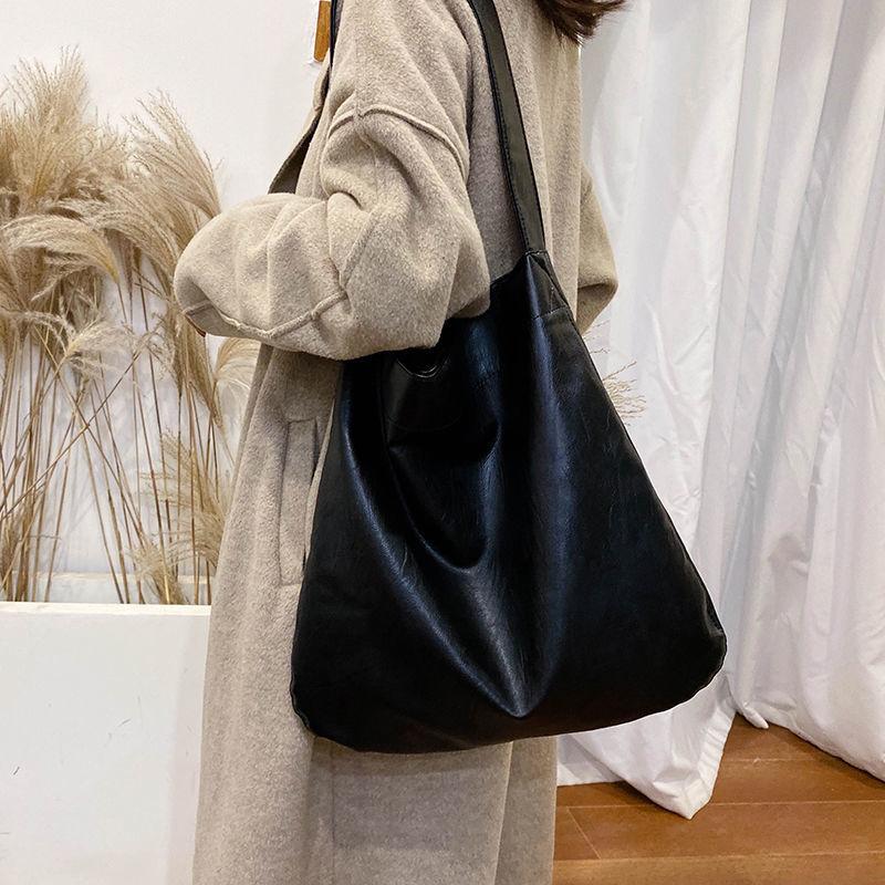 Fashionable Large Capacity Women's Autumn Winter Korean Style Casual Lazy Style Versatile Ins Retro Shoulder Bag