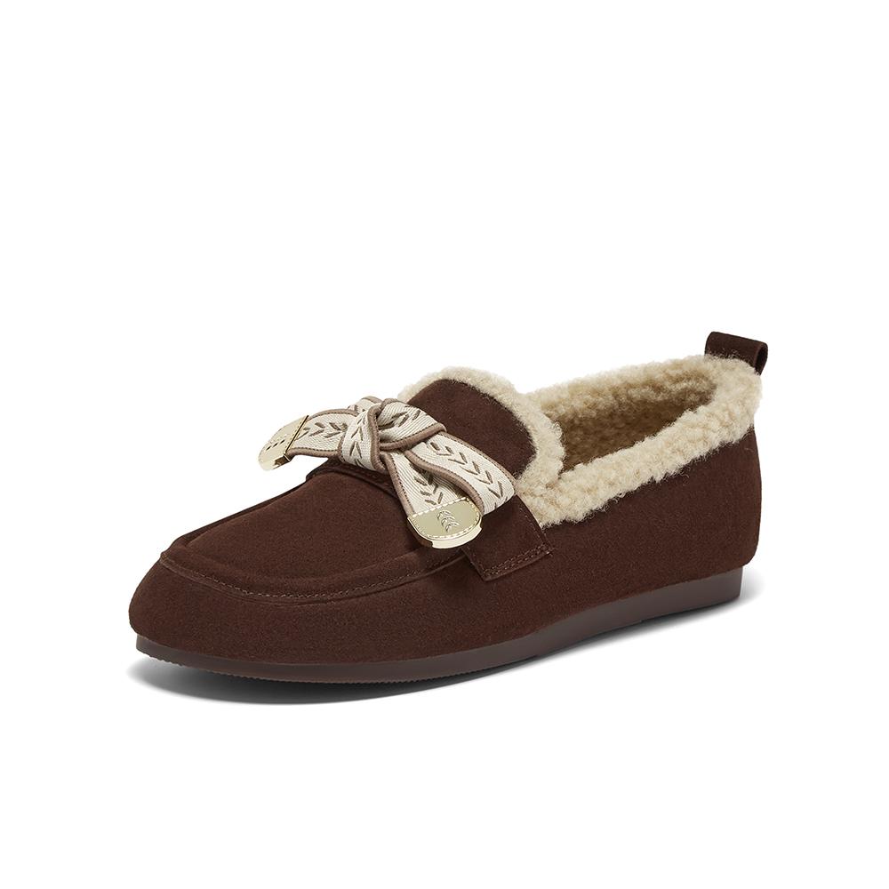 Best 25 Winter Loafers with Trendy Fleece and Warm Women's Single Shoes CO118DA5