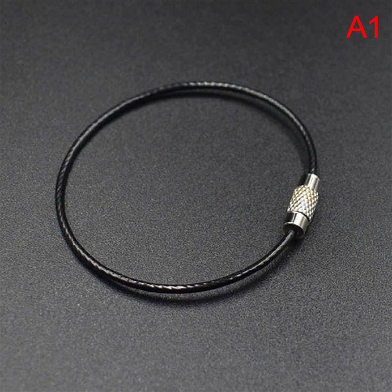 1 Pcs Key Holder Outdoor Tools Wire Keyrings Cable Rope Screw Locking Key Chain