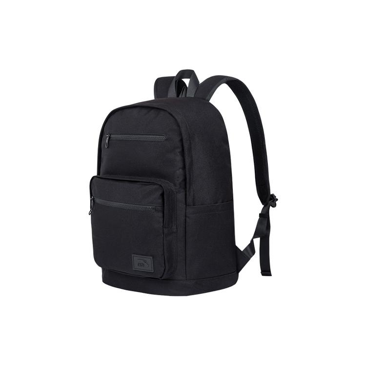 New Anta Life Collection Nylon Fabric Laptop Bag Backpack Regular Unisex Pure Black 192228152-1