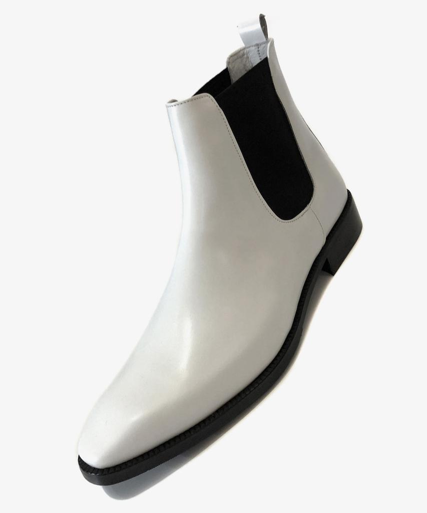 Joenshoe Reel Banding Chelsea Boots White