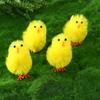 36 Pcs Easter Fur Chicks Mini Simulation Plush Chicks Small Colorful Fluffy Chicken Easter Basket Stuffer for Spring Home Garden Decor
