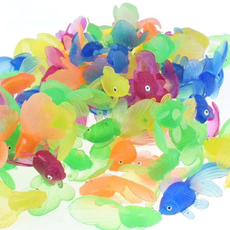 1/10/20Pc Random Soft Rubber Gold Fish Simulation Mini Goldfish Water Toddler Fun Swimming Beach Gift