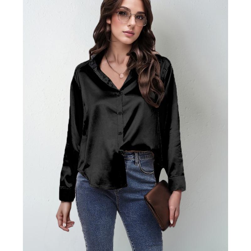 Плюс Размер Женская Весенняя Мода Новый Длинный Рукав Топ