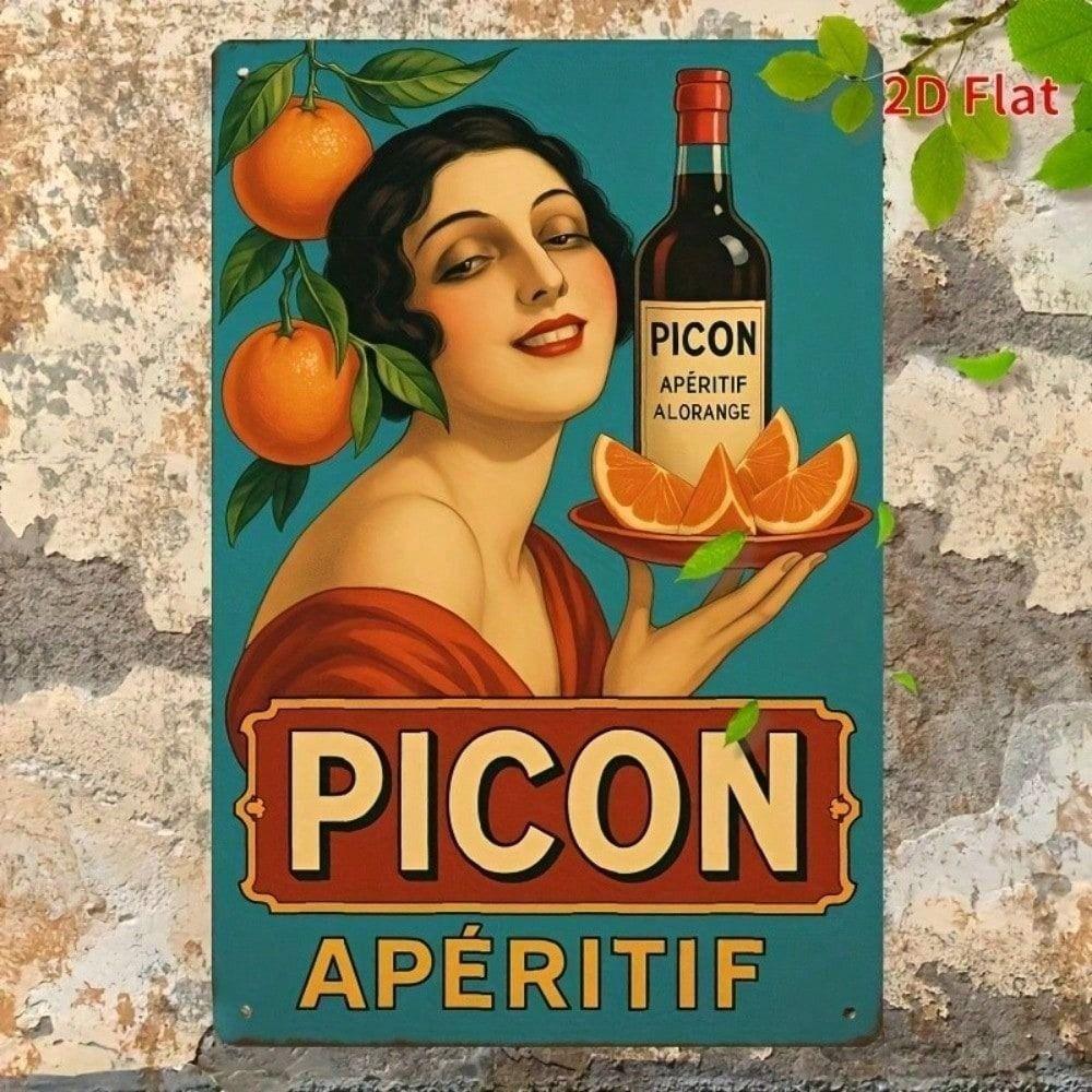 Винтажный металлический плакат Настенное искусство Ретро вывеска бара Picon