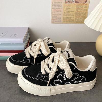 Женская обувь Плоская Весна Осень Вышивка Черные Туфли для Женщин Повседневные Сделки Легкая Мода 2025 Хлопок В Предложении Тренды Дешево