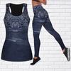 Blue Ice Lake Print Yoga Outfit for Women Fashion Workout Leggings Fitness Sports Casual Yoga Pants