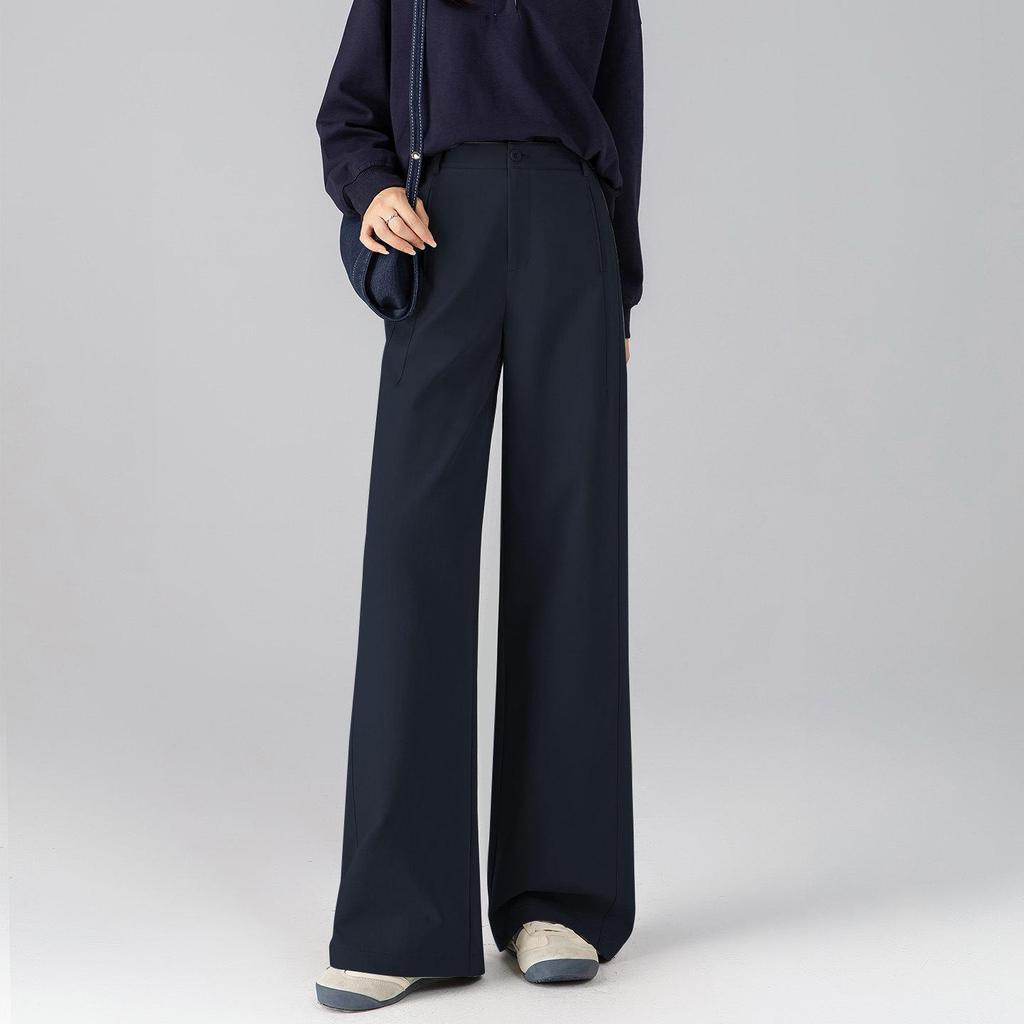 Zhengzhou Women's Curved Blade Wide-Leg Pants - Loose, Versatile Spring Fashion Pear Shape Trousers.