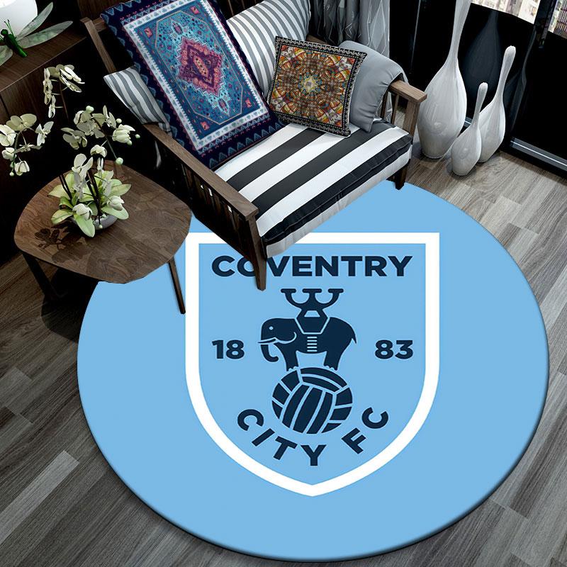 Coventry City pattern round rug,Carpet Rug for Living Room Bedroom Playroom ,Non-slip Floor Mat,Holiday Gifts and Birthday Gifts.