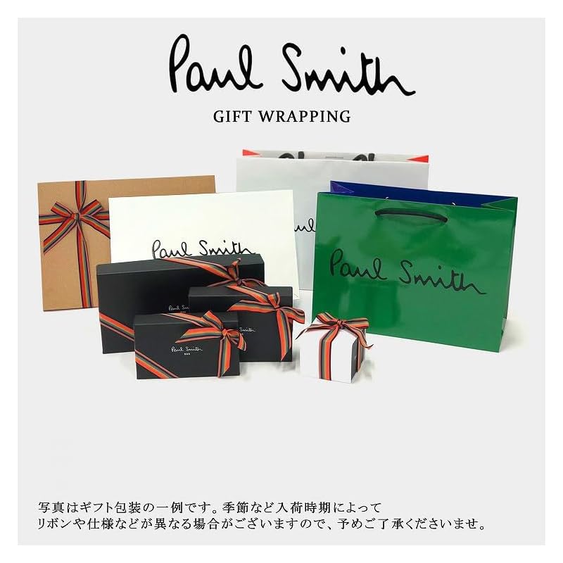 [Paul Smith] Длинный кожаный кошелек для монет из коровьей кожи с яркой полосатой отделкой SS24 813005 P847 (черный, (нет имени)