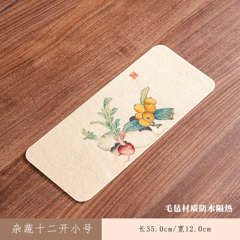 Разные овощи Двенадцать отверстий Прямоугольные подставки для чайного столика Дзен Подставка под напитки Салфетка для обеденного стола Китайский чайный сервиз Ремесло