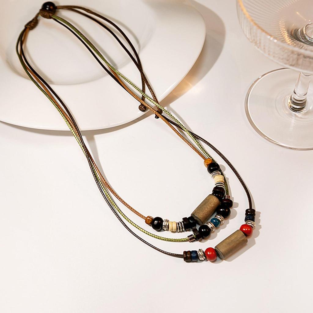 Ожерелье-цепочка, индивидуальное многослойное ожерелье, богемный ретро-свитер в этническом стиле, плетеное ожерелье, ювелирный аксессуар