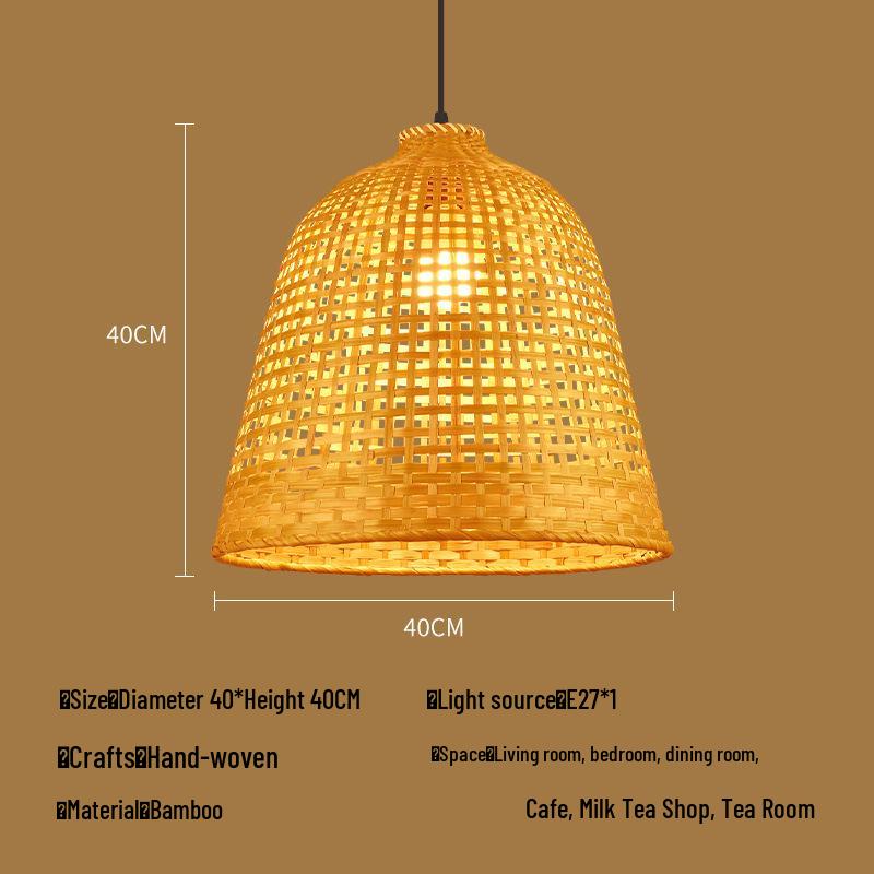 Бамбуковая ротанговая подвесная лампа: Дзен-освещение для чайной комнаты, столовой или чайного домика - Японский антикварный стиль