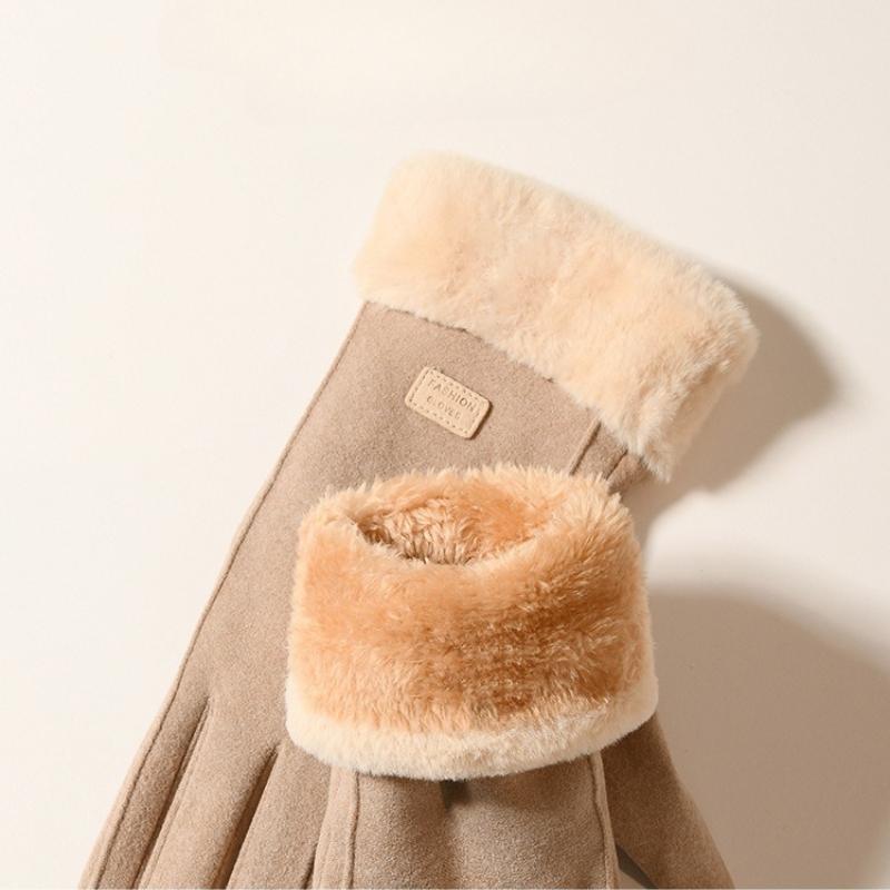 Женские перчатки для сенсорных экранов, модные, осенне-зимние, теплые, тонкие, кашемировые, однотонные, для езды на велосипеде, элегантные, ветрозащитные перчатки