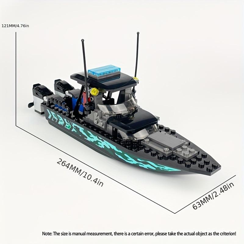 89 шт. Городская Полиция Moc SWAT Черный Камуфляж Морской Скоростной Катер Штурмовой Катер Модель Маленький Пазл Строительный Блок Игрушка Аксессуары