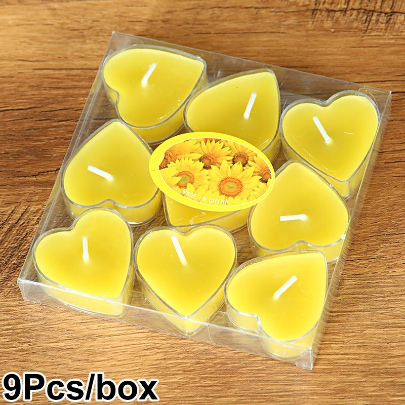 9Pcs/Box Box-Packed Romantic Love Candle Small Candle Confession Candlelight Heart-Shaped Aromatherapy Propose Valentine's Day