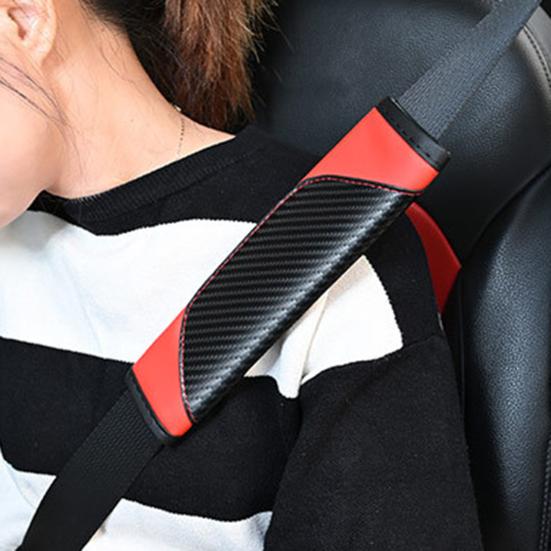 2 шт. чехол для ремня безопасности автомобиля из углеродного волокна, защита плеч, дышащий