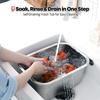 1 Pack Portable 10L Dishwashing Basin Large Stainless Steel Vegetable Washing Basin Multi Purpose Kitchen Sink Dishwashing Basin