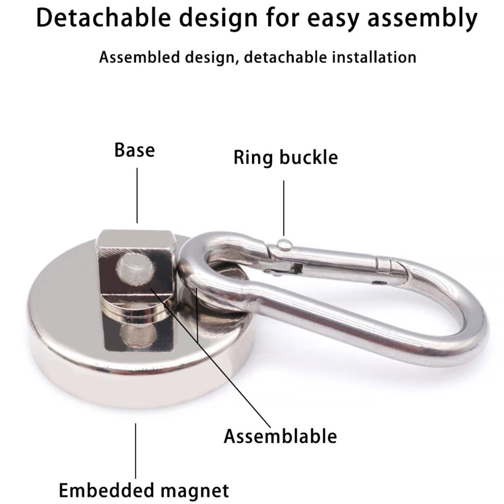 Strong Magnetic Hooks Magnetic Hooks Heavy Duty Strong Neodymium Magnets with Carabiner Hook, Magnet Hooks with Swivel for Kitch