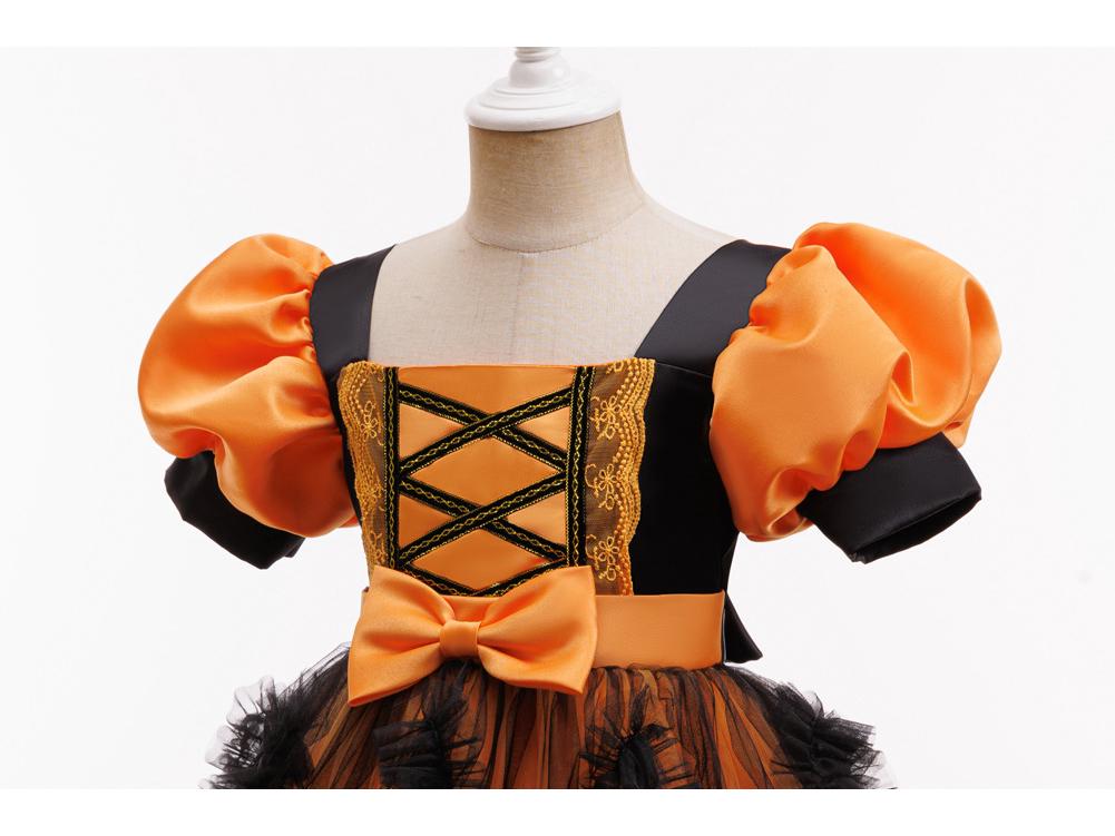 Хэллоуинское платье принцессы-ведьмы для девочек, косплей, маскарад с сеткой