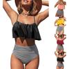 Women's Two-piece Swimsuit Sling Swimsuit Liner Backless Two-piece Swimsuit Vest With Underwear Slim Solid Color Striped Swimsuit Set