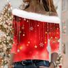 Women's Casual Long Sleeve Slouchy Christmas Printed Plush Fashion Top