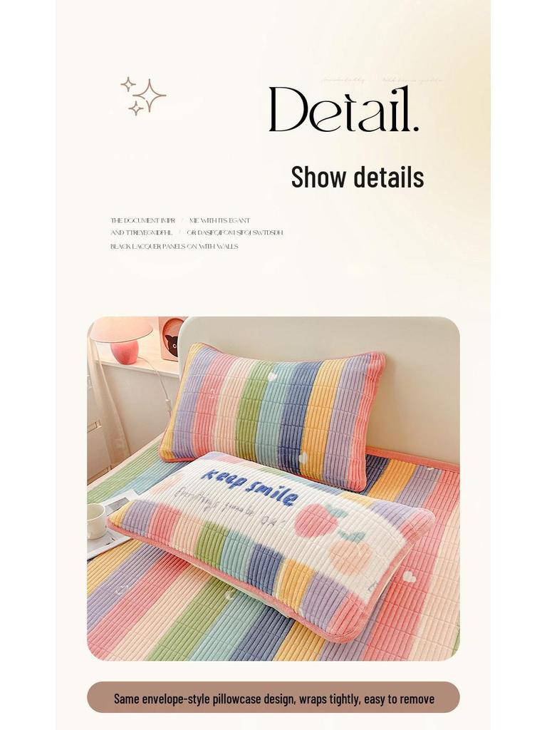 Утолщенное бархатное стеганое одеяло и покрывало, набор из 3 предметов: Теплое зимнее постельное белье и наматрасник