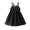 Новая летняя детская одежда с радужным ремешком, простое черное хлопковое платье для девочек, милые повседневные детские платья