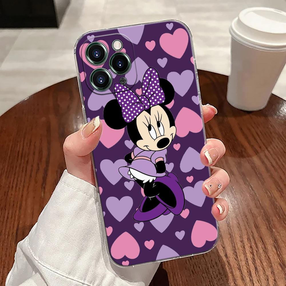 Мультяшный чехол Minnie Mouse Прозрачный чехол для телефона для iPhone 17 Pro Max 17E 11 12 13 14 15 16 Pro Max Plus 17 Air 16E 7 X Дисней Чехол