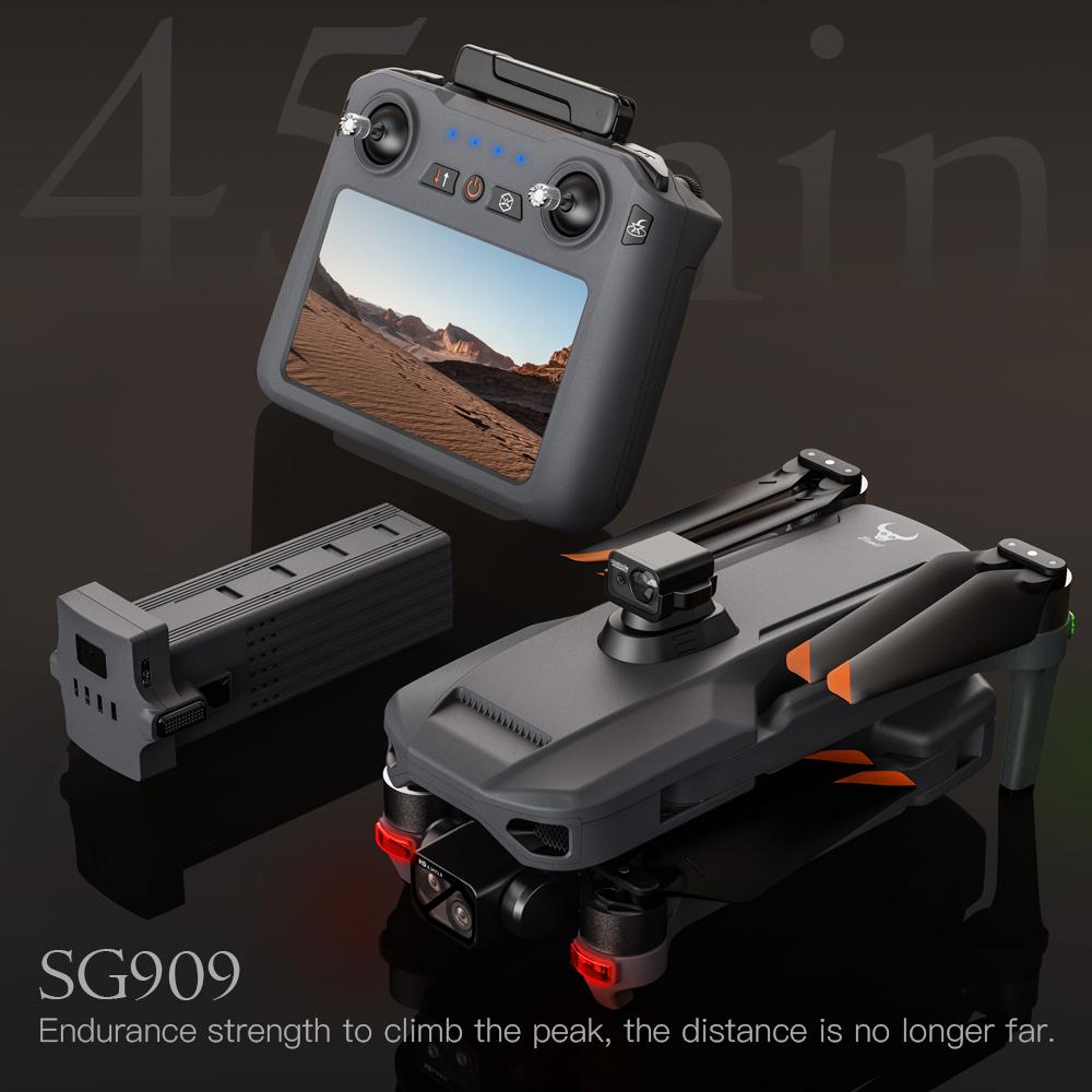 Квадрокоптер SG909 MAX GPS с камерой 8K, дальность 6 км, сенсорный экран, профессиональный пульт ДУ, 360° обнаружение препятствий, складной