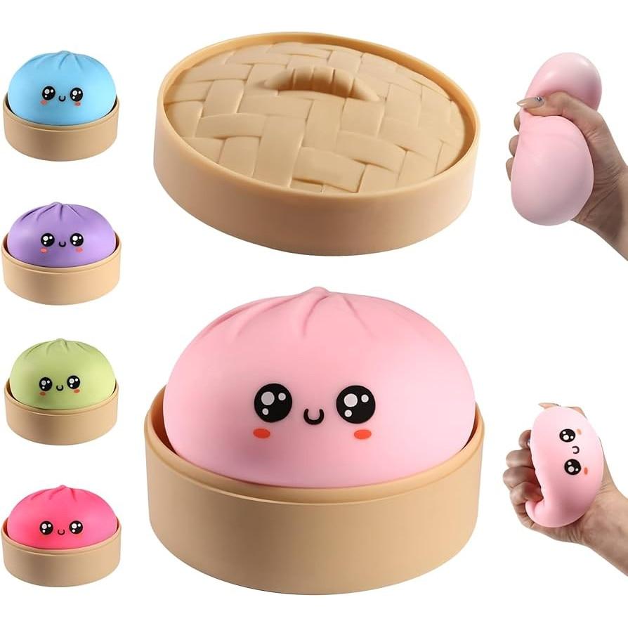 Interactive Kids Toy Squishy Glitter Dumpling, Cute Design, Multicolor, 10x10cm
