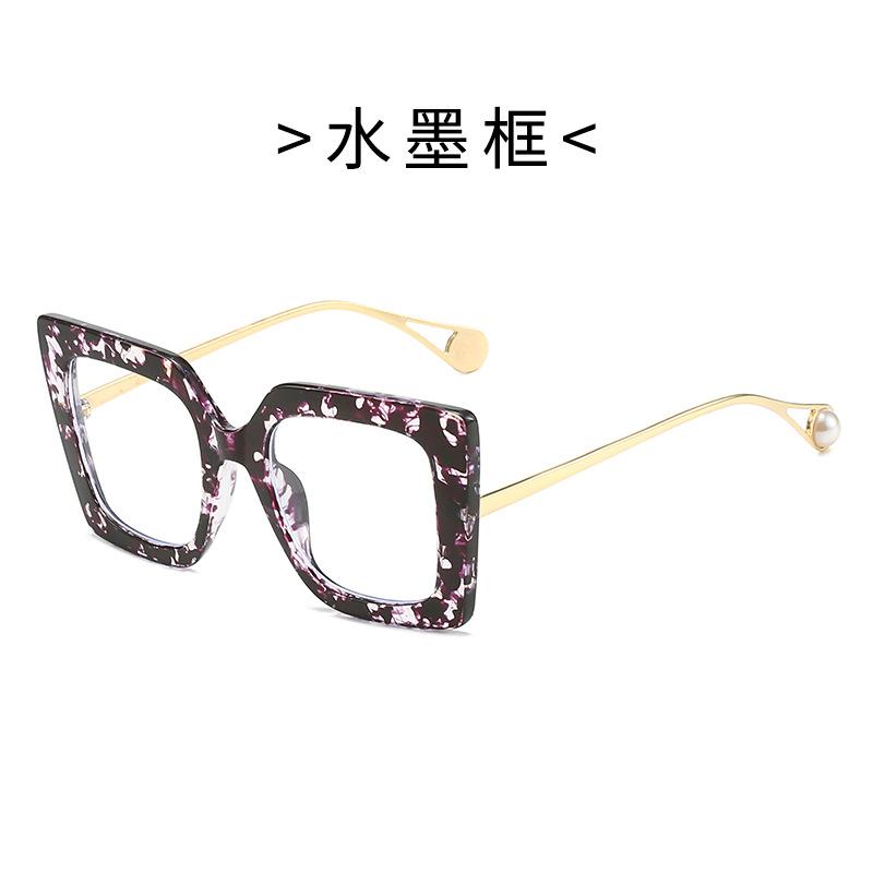 Plain lens glasses, large frame, square-shaped glasses, blue light blocking glasses, batch 1916