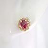 [New] K18 Ruby Diamond Earrings [i7-1]